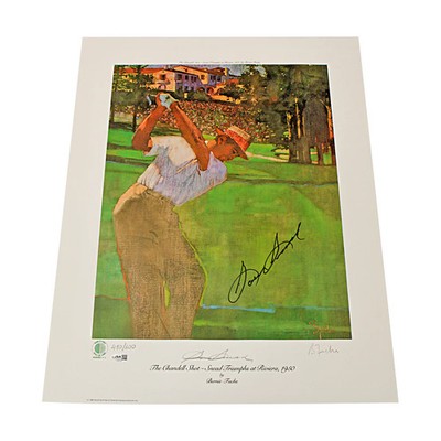 Sam Snead Golfer Autographed Bernie Fuchs 19x24 Lithograph LE 480