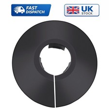 12 Pack Black Plastic Radiator Pipe Covers - Elegant Collars for 15 mm Pipes