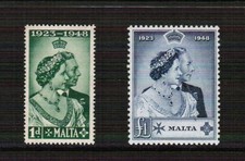 Malta 1948 Silver Wedding Omnibus Set mounted mint