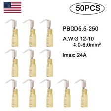 50pcs Heat Shrink Piggyback Spade Terminals Electrical Wire Connectors 12-10AWG