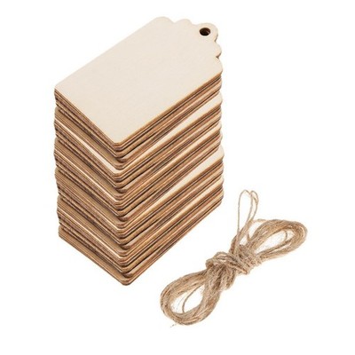 50 Stück Holz Geschenkanhänger hängende Holzanhänger leere Holzstücke