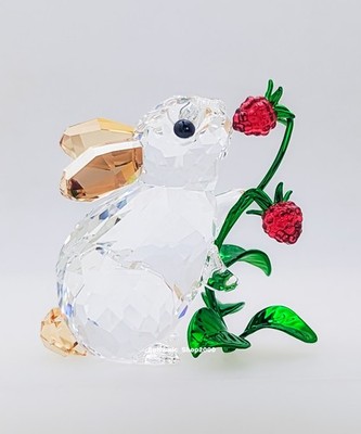 New 100% SWAROVSKI Crystal Idyllia Rabbit and Raspberries Figurine