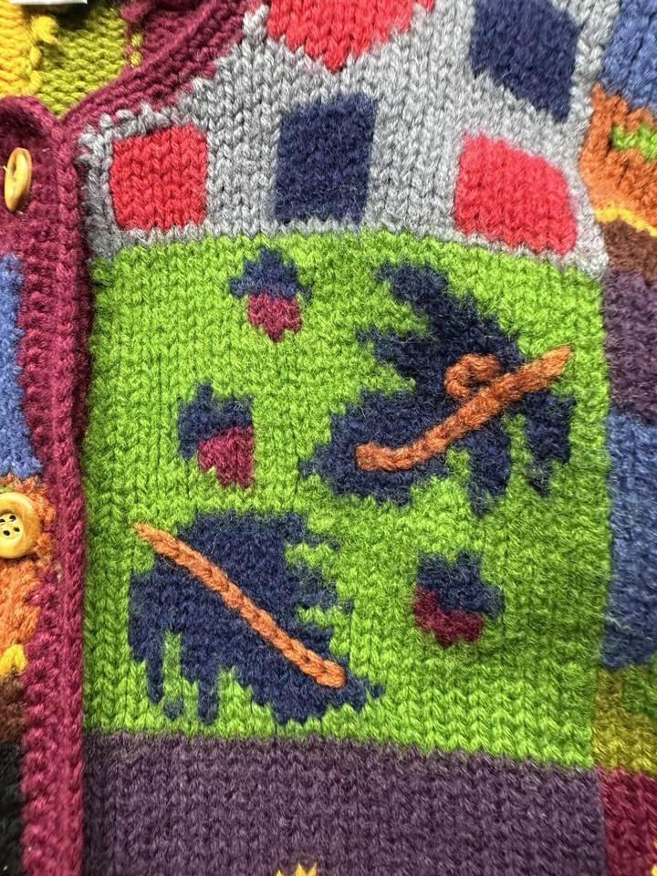 Cárdigan suéter vintage para mujer Kenji tejido a mano otoño bruja años 90 talla XL abuela Foto 4 de 4