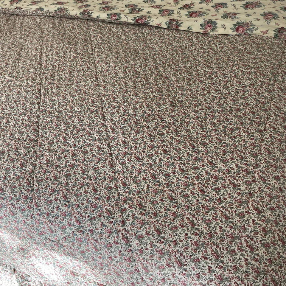 Edredón De Colección Lauren Ralph Lauren Reina Pirueta Rojo Cachemira Reversible Rayas Foto 2 de 4