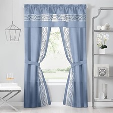 Achim Paige Rod Pocket Valance Blue 55"x13" Light Filtering Geometric