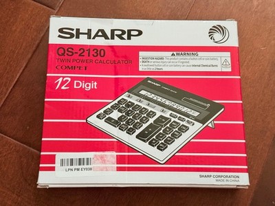 NEW Sharp Compet QS-2130 12-Digit Desktop Financial Twin Power Calculator