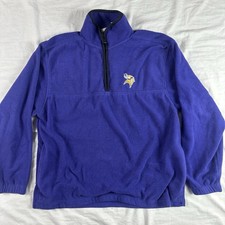 Vintage 90s NFL Active Minnesota Vikings Pull Over Fleece Purple Men  s L