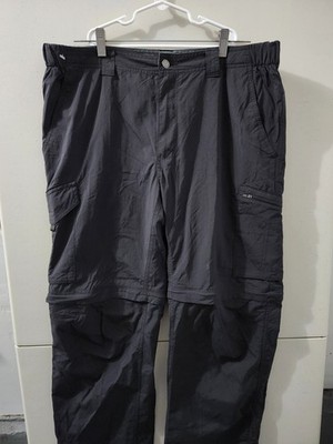 Columbia Pants Mens 36 Black Silver Ridge Convertible Cargo Outdoor Hike Ripstop