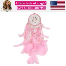 Dream Catcher for Girls Bedroom Wall Decoration, 4.4" x 18" Traditional Circu...