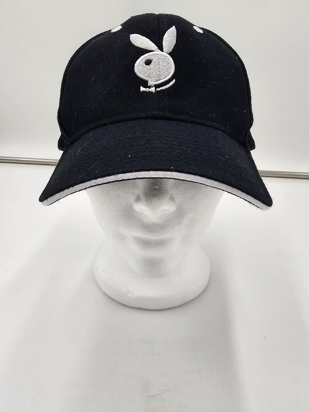 Playboy Baseball Cap Black Mens OSFM Strapback Logo Bunny Embroidered