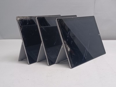 Lot of 3 damaged Microsoft Surface 1631 Tablets for parts/ repair