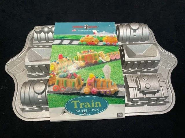 Nordic Ware Train Cast Aluminum Muffin Pan NEW