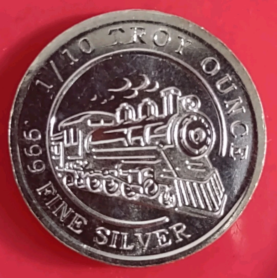 1-10 Troy oz .999 Fine Silver Bullion Round - 3.25g Train Design