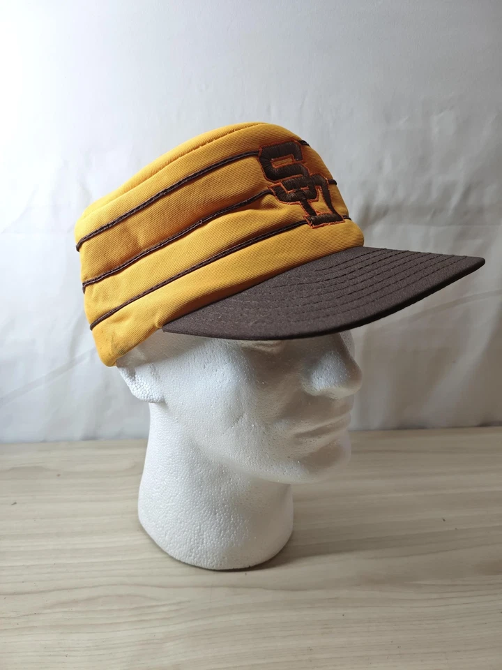 Gorra de béisbol vintage de los Padres de San Diego con espalda a presión amarilla marrón MLB para hombre años 80 Foto 2 de 4