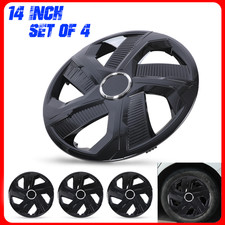 Gloss Black 14 Universal Wheel Covers Hubcaps Set Of 4 Snap On For Steel Wheel