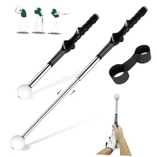 Golf Grip Swing Training Aid - Retractable Click Club Black-For Right Hand