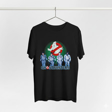 Ghostbusters Movie Team Logo Graphic T-Shirt Black Classic 80s Film - T726