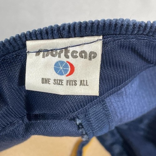 Vintage Sportcap Bears Corduroy Hat Navy Blue Pinback Strapback Cap - Picture 7 of 8