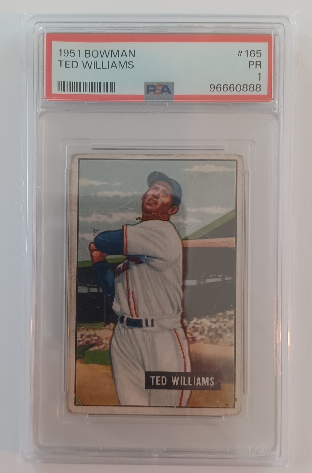 1951 Bowman - #165 Ted Williams - HOF - PSA 1 PR view 4