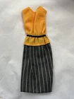 Vintage Barbie 1978 MATTEL Superstar Barbie Christie PJ Yellow Stripe Dress 70s
