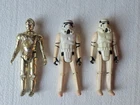 Vintage Star Wars Action Figure Lot of 3 C-3PO & 2 Stormtroopers 1977 Kenner...