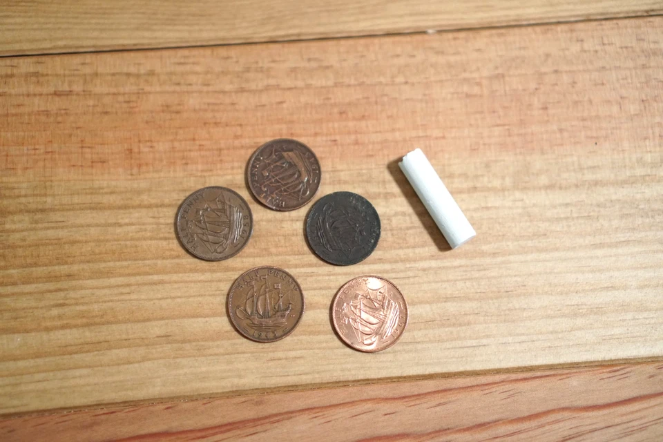 Antique Shove Ha'penny Half Penny Mahogany Wooden Board Game - Image 4 of 4