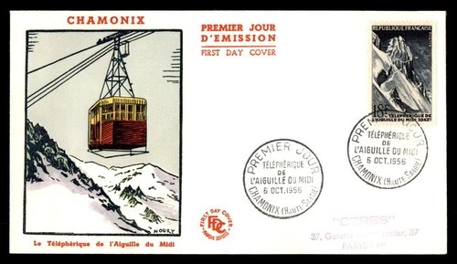 Mayfairstamps France FDC 1956 Snowy Mountain Cable Car Chamonix First Day Cover