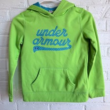 Kids Under Armour Bright Green Pullover Hoodie Long Sleeve