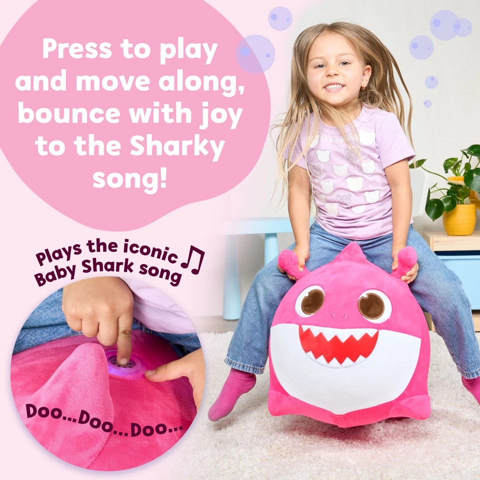 Pinkfong Baby Shark Mommy Bouncy Ride On Inflatable Hopper Plush Toy for Kids - Image 2 of 4