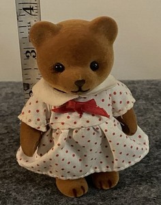 Vtg 1986 Applause Mini Flocked Teddy Bear Figure 