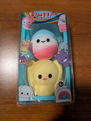 Fluffie Stuffiez Mini Plushies Ice Cream Cone & Duck 2 Pack Brand New.