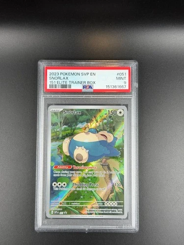 Snorlax 051- 151 ETB Promo PSA 9 Pokémon Card