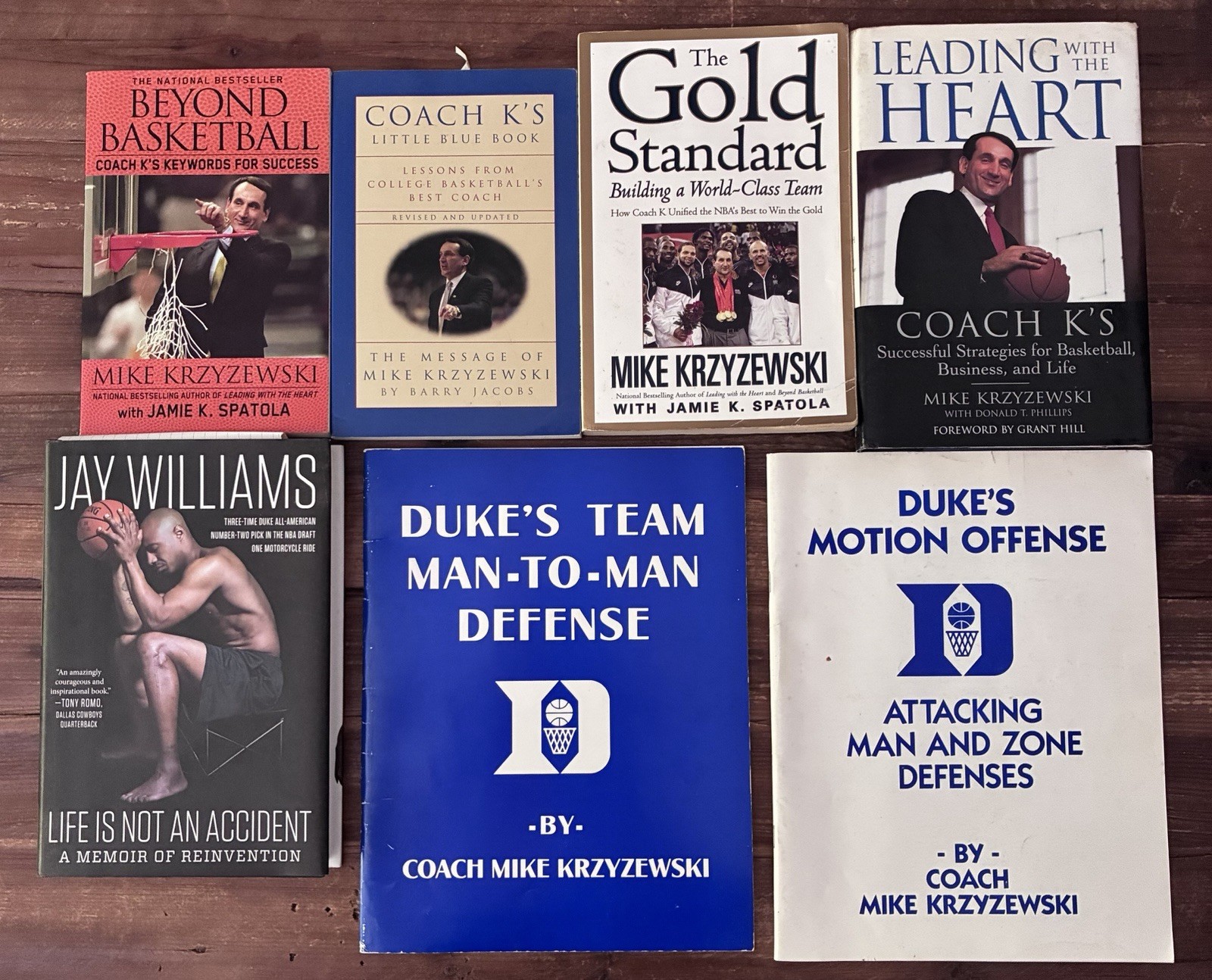 Bundle Of 7 Books Coach K (Mike Krzyzewski) Duke Basketball &Amp; Jay Williams
