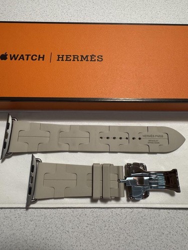 Hermès Kilim Sport Soft Rubber Apple Watch Strap Beton Color 46mm Compatible - 第 4/8 張圖片