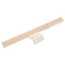 6 Pcs Oil Paper Umbrella Pole and Handle Oriental Parts Wooden Decorative
