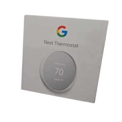 Google Nest Thermostat GA01334, Programmable Smart Wi-Fi Thermostat, Snow - New