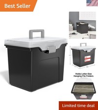 File Folder Tote, Portable Filing Box for Letter SIze Hanging Folders, Securi...