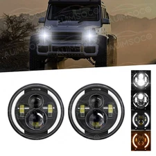 7inch LED Amber Halo Headlights Combo Chasing for Jeep Wrangler JL JK JLU