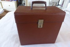 Vintage Record Case - Used in clean condition. Faux light brown leather effect.