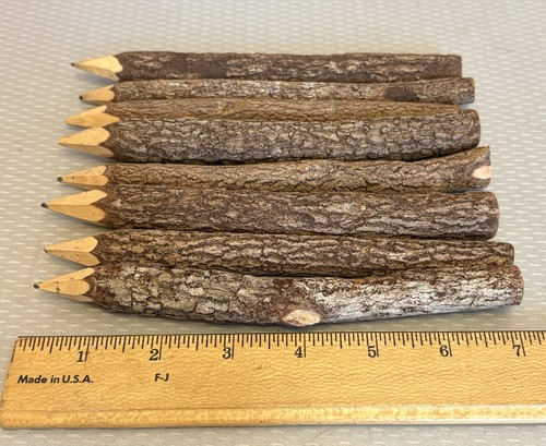 Vintage Novelty Branch Log Pencils Wood Tree Bark Wooden Rustic Twig Cabin Lot 8 - Picture 2 of 4