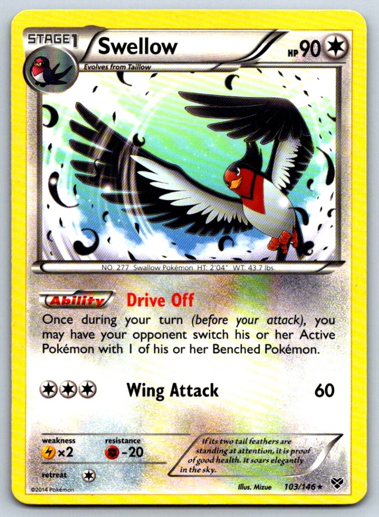 Swellow - XY Base Set 103/146 Vintage Pokemon Card MP