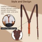 Tourbon Men's Suspenders Y Back Adjustable Leather Y-Shaped Hooks Pants Braces — photo 9