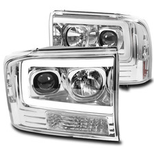 For 1999-2004 Ford F250 F350 Super Duty Led Tube Chrome Projector Headlight Lamp For 1999-2004 Ford F250 F350 Super Duty Led Tube Chrome Projector Headlight Lamp