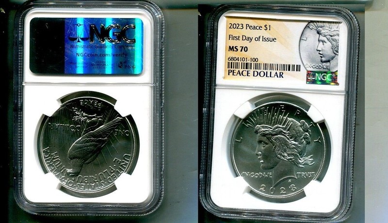 2023 P PEACE SILVER DOLLAR COMMEMORATIVE NGC MS70 9709T