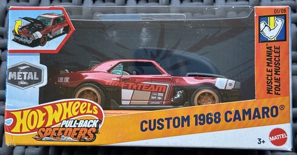 2024 Hot Wheels PULL-BACK Speeders, Cars „Custom 1968 Camaro“ Metal-image