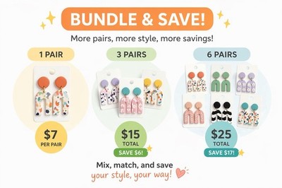 Unique Polymer Clay Earrings | Hand Crafted  Earrings | Bundle Gifts | Giftable