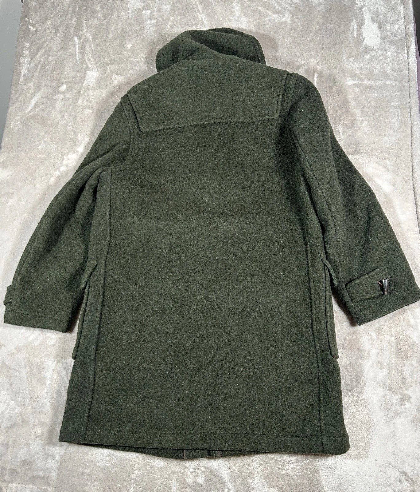 Vintage Gloverall Duffle Coat Mens 44 Green Wool Toggle Hooded British England - product detail image 9