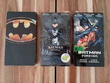 Batman VHS Lot of 3 Movie Set Batman 1989, Batman Returns, Batman Forever