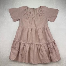 Madewell Petite Linen-Blend Lorelei Mini Babydoll  Dress Size Small