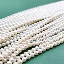 Grade AA 4mm Freshwater Pearl Beads Natural Cream White Genuine Round Pearls